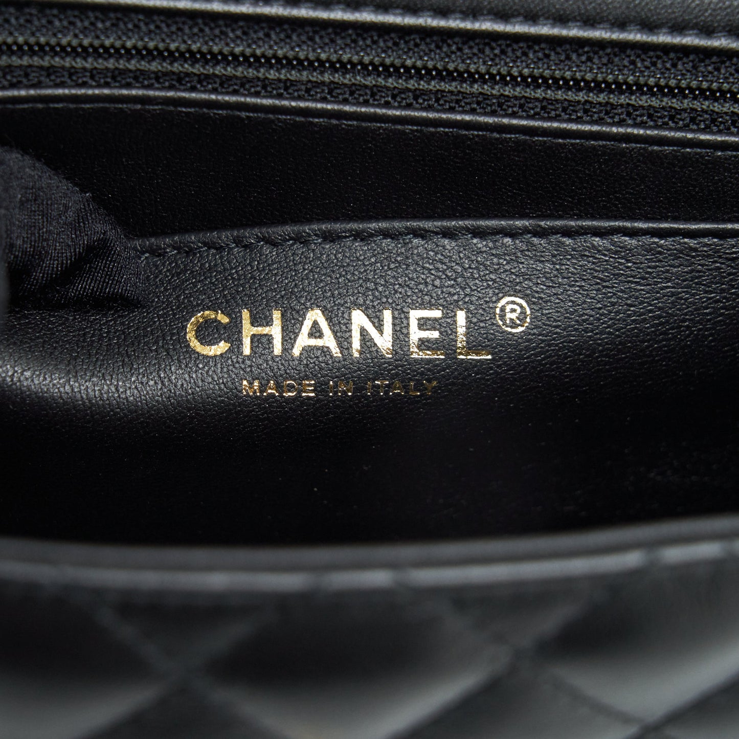 Chanel Mini Square Flap Bag Lambskin Black L