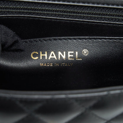Chanel Mini Square Flap Bag Lambskin Black L