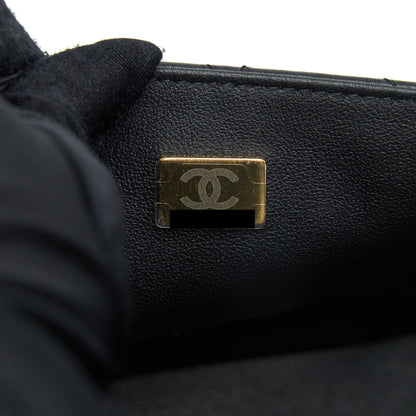 Chanel Mini Square Flap Bag Lambskin Black L