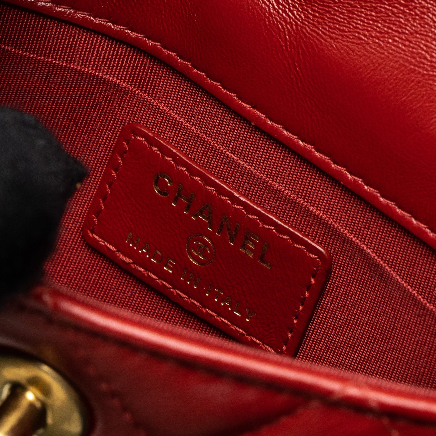 Chanel Quilted Mini Flap Belt Bag Lambskin Red Brushed