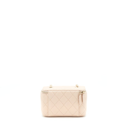 Chanel Long Vanity With Chain Caviar Beige L