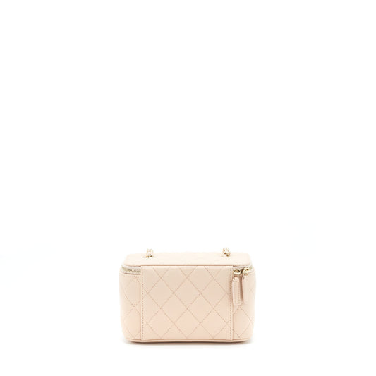 Chanel Long Vanity With Chain Caviar Beige L