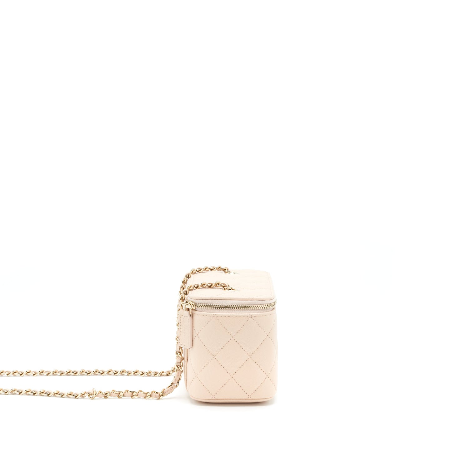 Chanel Long Vanity With Chain Caviar Beige L