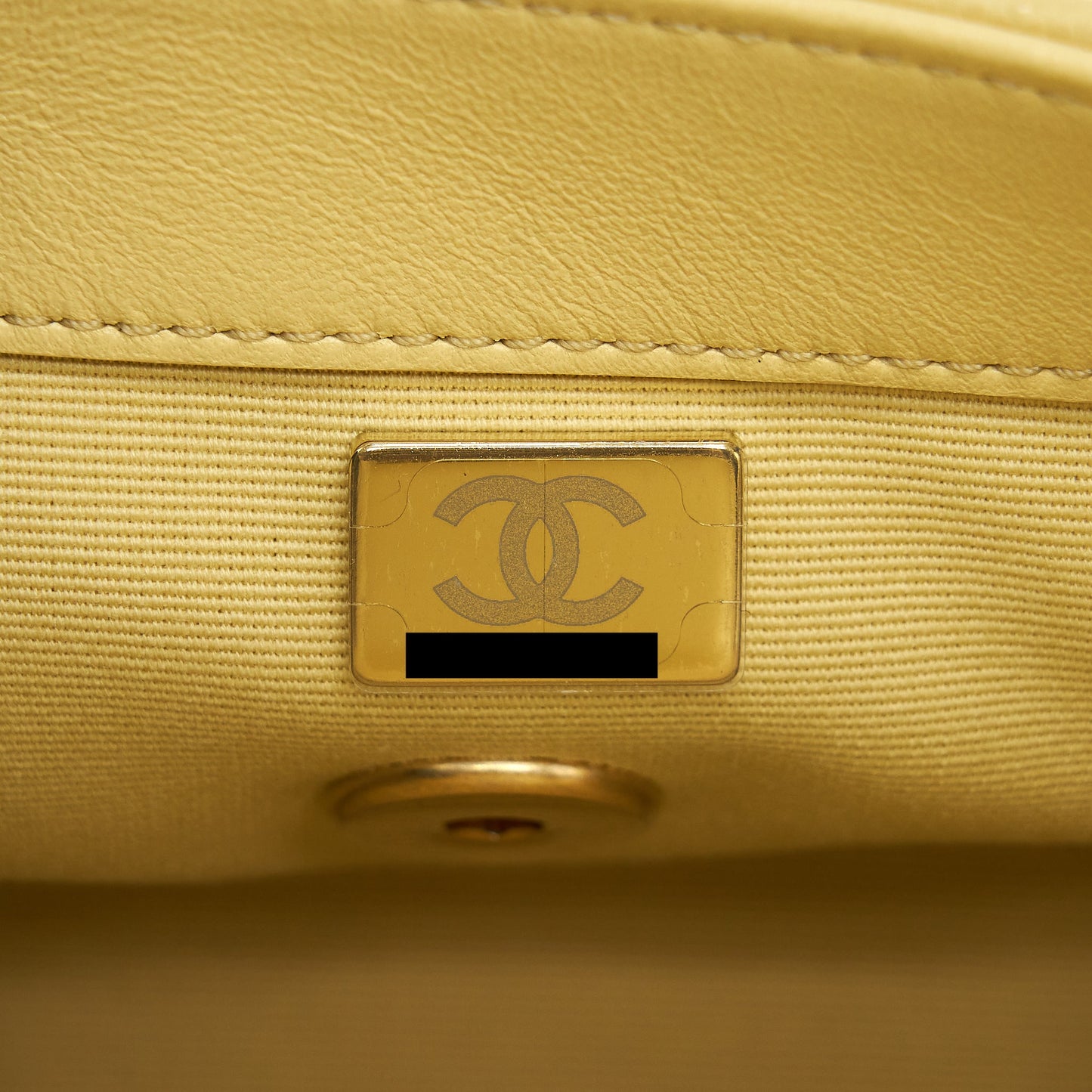 Chanel 22P New Mini Square Flap Bag Caviar Light Yellow Brushed