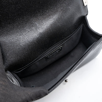 Chanel Medium Boy Bag Chevron Caviar Black