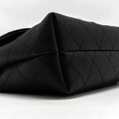CHANEL FLAP BAG WITH CHAINS HANDLE Quilted CALFSKIN BLACK
