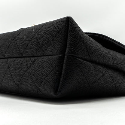 CHANEL FLAP BAG WITH CHAINS HANDLE Quilted CALFSKIN BLACK