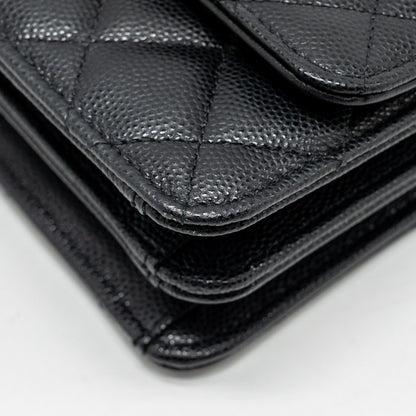 Chanel 23s Wallet On Chain with Bag Charm Caviar Black (Microchip)