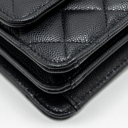 Chanel 23s Wallet On Chain with Bag Charm Caviar Black (Microchip)