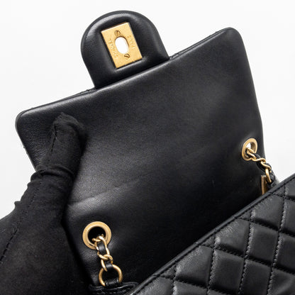 Chanel Pearl Crush Mini Square Flap Bag Lambskin BLACK  (Microchip)