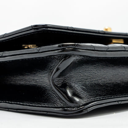 Chanel 24A Wallet On Chain Shiny Calfskin Black  (Microchip)