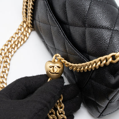 Chanel 23P Mini Coco Love Flap Bag Caviar Black  (Microchip)