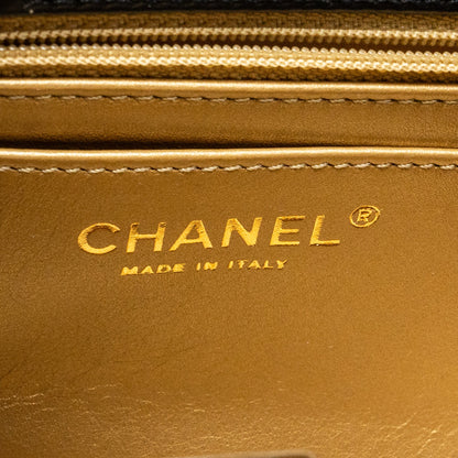 Chanel Pearl Crush Mini Square Flap Bag Lambskin BLACK  (Microchip)