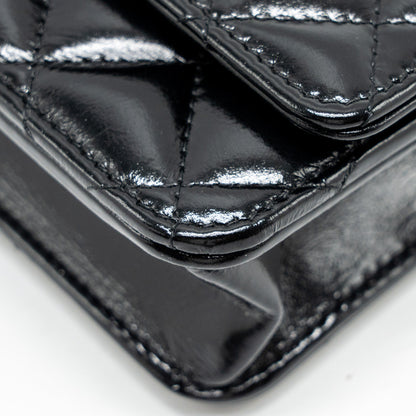 Chanel 24A Wallet On Chain Shiny Calfskin Black  (Microchip)
