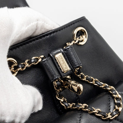 Chanel mini Duma backpack Lambskin black L (microchip)