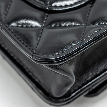 Chanel 24A Wallet On Chain Shiny Calfskin Black  (Microchip)