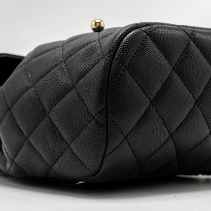 Chanel 23s Quilted Mini Backpack Caviar Black L (Microchip)