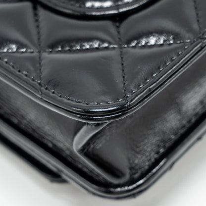 Chanel 24A Wallet On Chain Shiny Calfskin Black  (Microchip)
