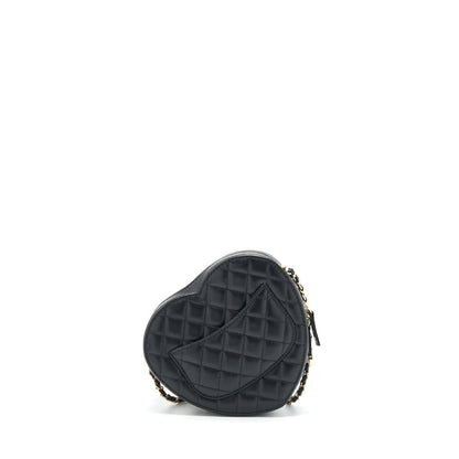 Chanel 22S Heart Bag Lambskin Black L