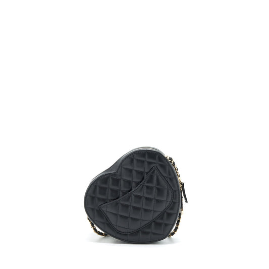 Chanel 22S Heart Bag Lambskin Black L