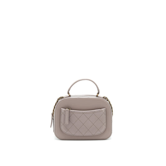 Chanel CC logo vanity with handle and Chain Grey with