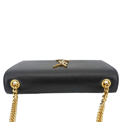 YVES SAINT LAURENT Kate Medium Grain De Poudre Leather Crossbody Bag Black