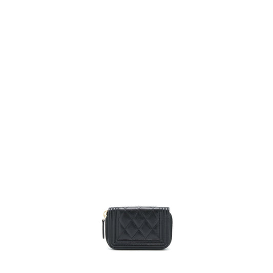 Chanel Classic Boy Zip Cardholder Caviar Black L