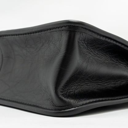 Chanel 23S Clutch Bag With Chain Calfskin Black Brush  (microchip)
