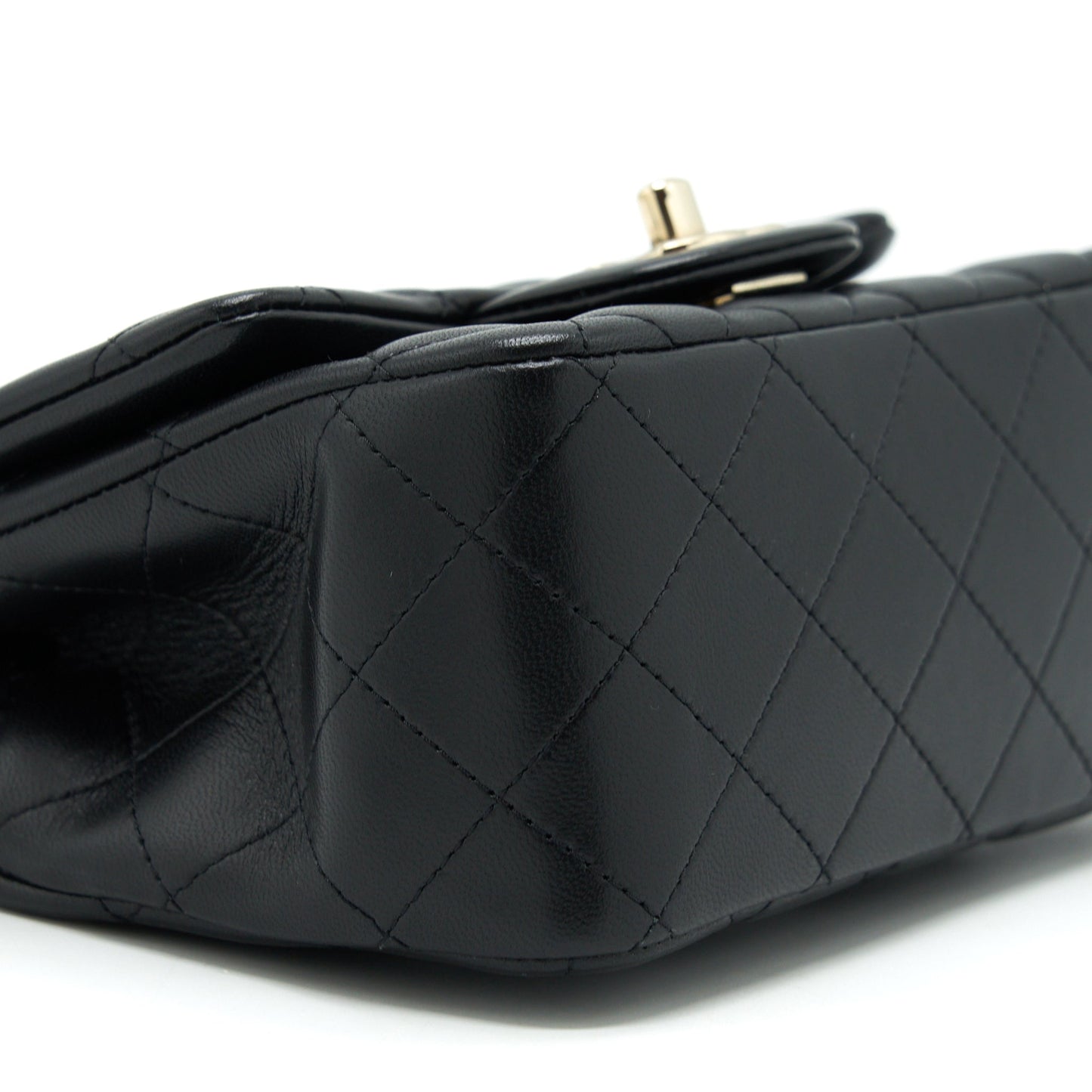 Chanel Mini Square Flap Bag Lambskin Black L
