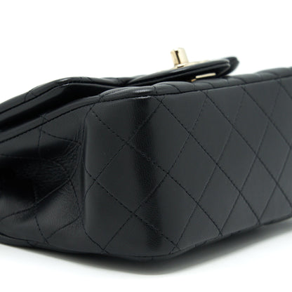Chanel Mini Square Flap Bag Lambskin Black L