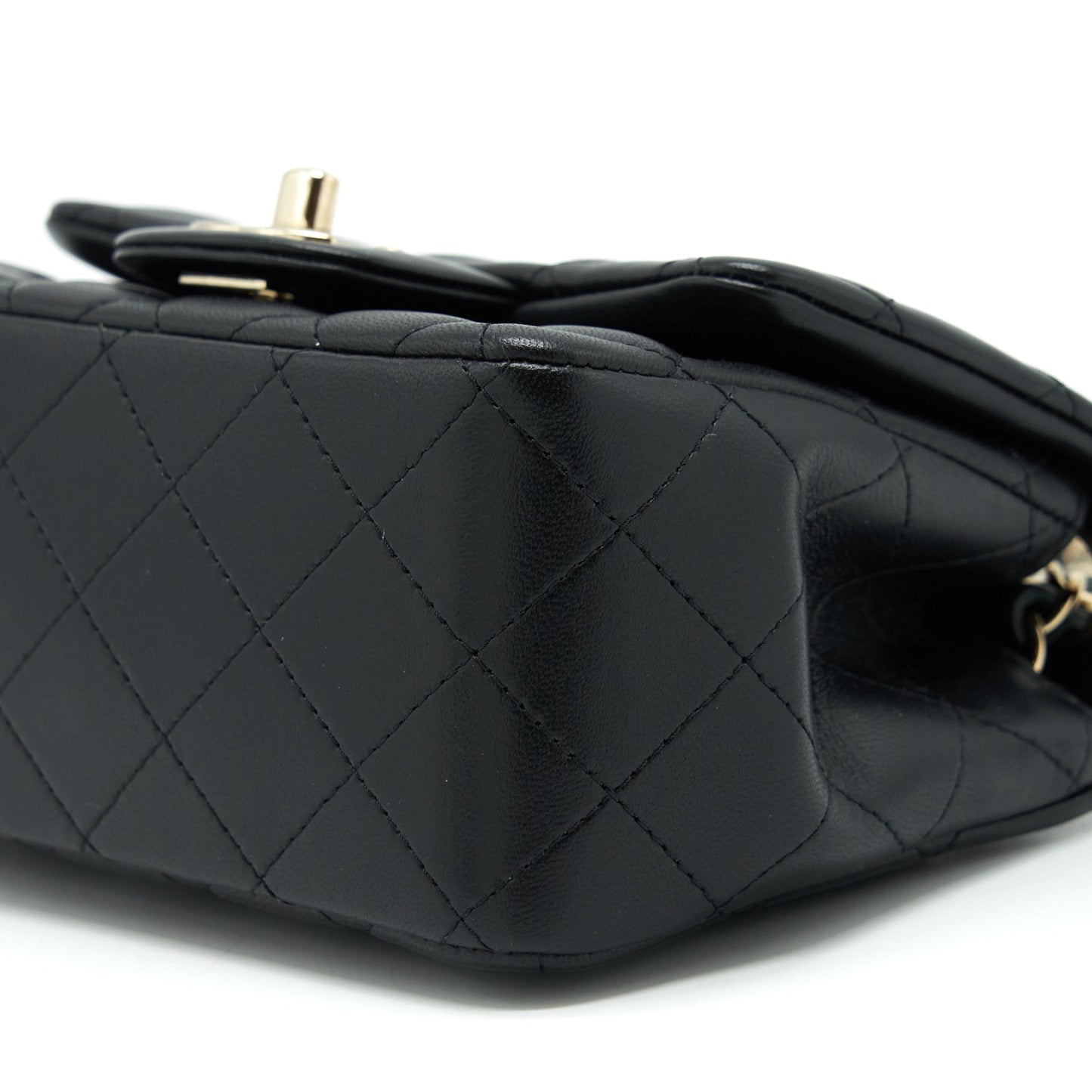 Chanel Mini Square Flap Bag Lambskin Black L