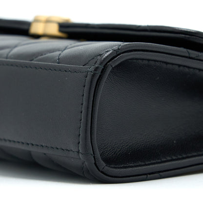 Chanel 22B Flap Bag With Enamel Top Handle Lambskin Black