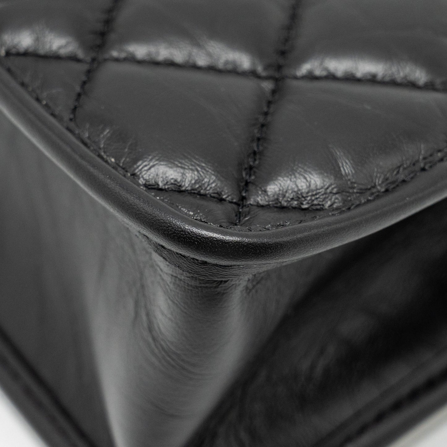 Chanel 23S Clutch Bag With Chain Calfskin Black Brush  (microchip)
