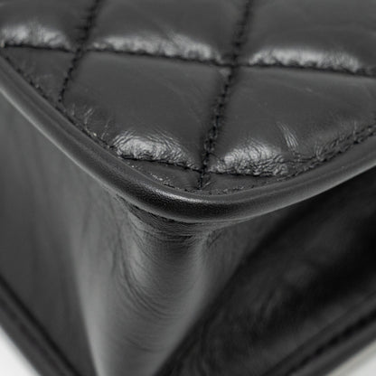 Chanel 23S Clutch Bag With Chain Calfskin Black Brush  (microchip)