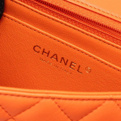 Chanel Mini Rectangular Flap Bag Lambskin Orange
