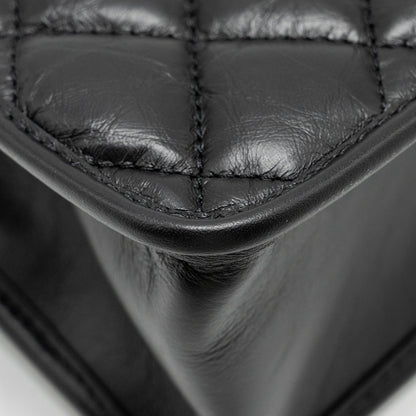 Chanel 23S Clutch Bag With Chain Calfskin Black Brush  (microchip)