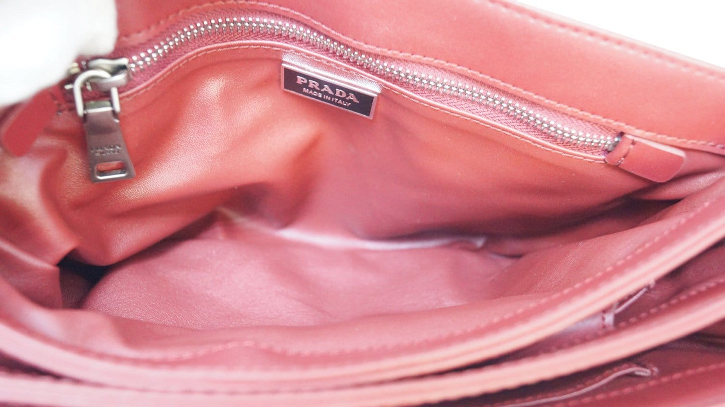 PRADA Petalo Saffiano Lux Leather Chain Shoulder Crossbody Bag - Sale