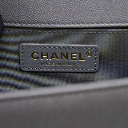 Chanel Small Boy Bag Caviar Grey L