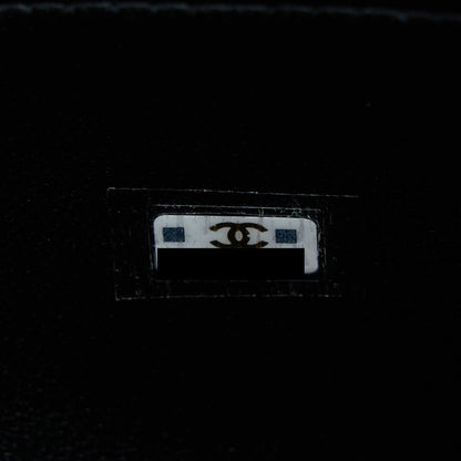 Chanel 22B Flap Bag With Enamel Top Handle Lambskin Black