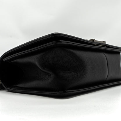 Chanel medium boy bag calfskin black ruthenium hardware