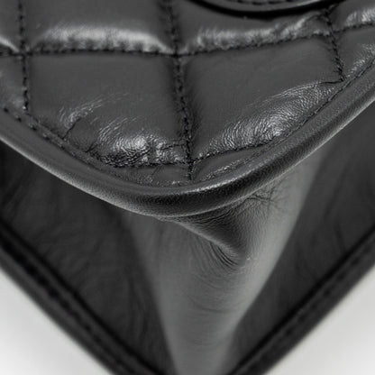 Chanel 23S Clutch Bag With Chain Calfskin Black Brush  (microchip)