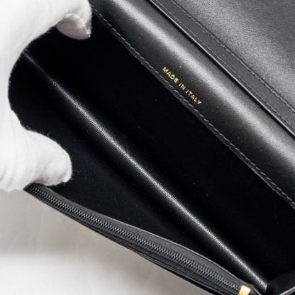 Chanel 23A clutch with chain lambskin black  (microchip)