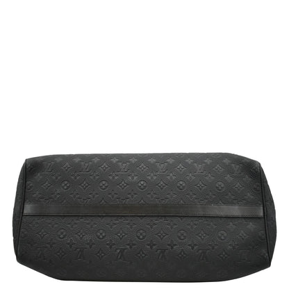 LOUIS VUITTON Keepall 50 by Virgil Abloh Taurillon Leather Travel Bag Absolute Black