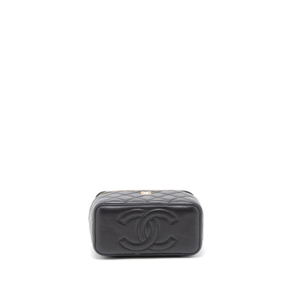 Chanel 23C Pearl Crush Long Vanity Lambskin Black Brushed  (Microchip)