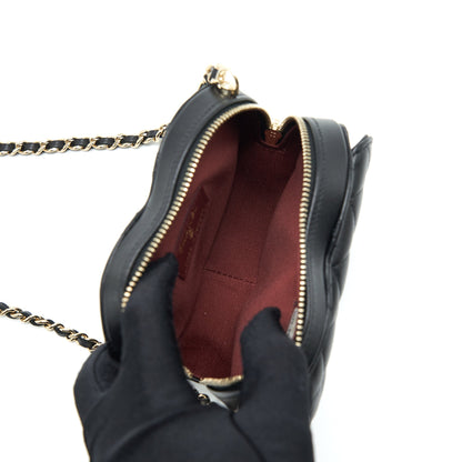 Chanel 22S Small Heart Bag Lambskin Black L