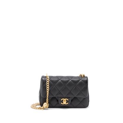 Chanel 23P Mini Coco Love Flap Bag Caviar Black  (Microchip)