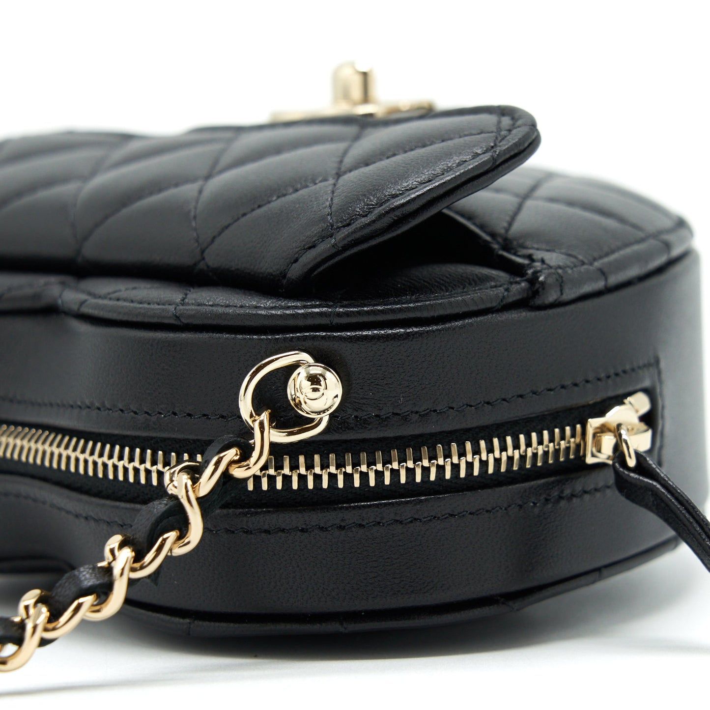 Chanel 22S Small Heart Bag Lambskin Black L