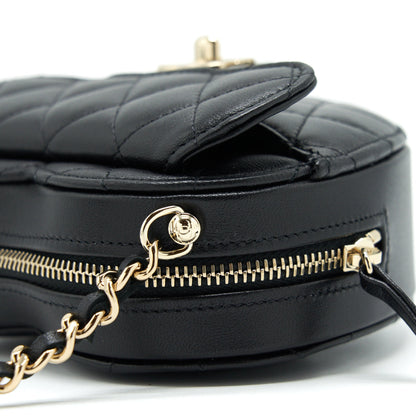 Chanel 22S Small Heart Bag Lambskin Black L