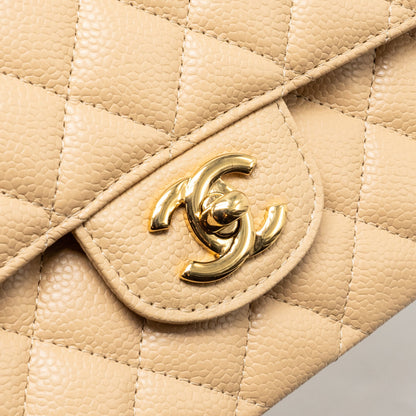 Chanel Medium Classic Double Flap Bag Caviar Beige