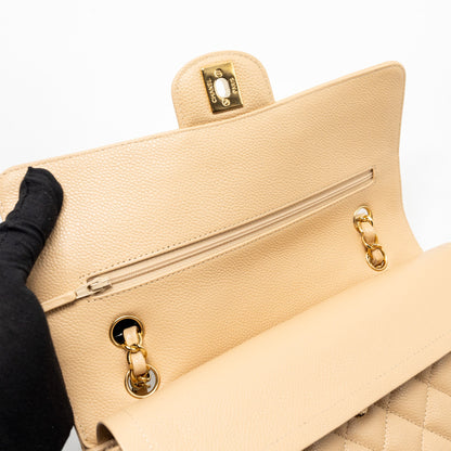 Chanel Medium Classic Double Flap Bag Caviar Beige